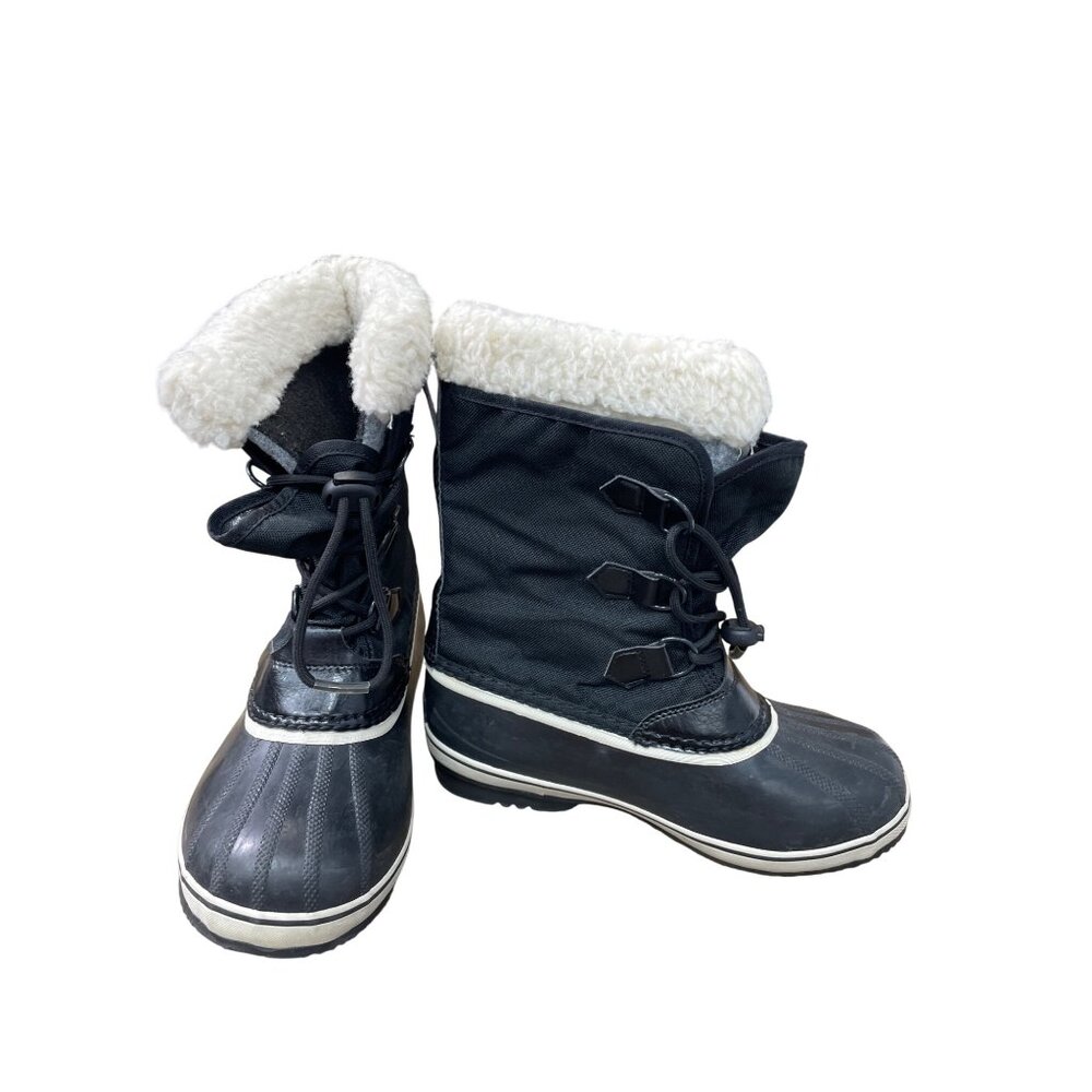 Sorel Womens Black Waterproof faux fur lined Winter Boots Size 5 SKU 9069